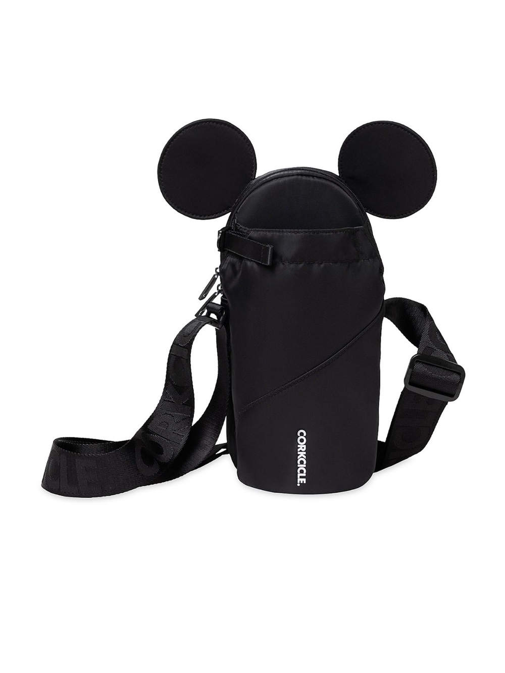Corkcicle Disney - Black crossbody with water bottle holder Mickey Ear Accents